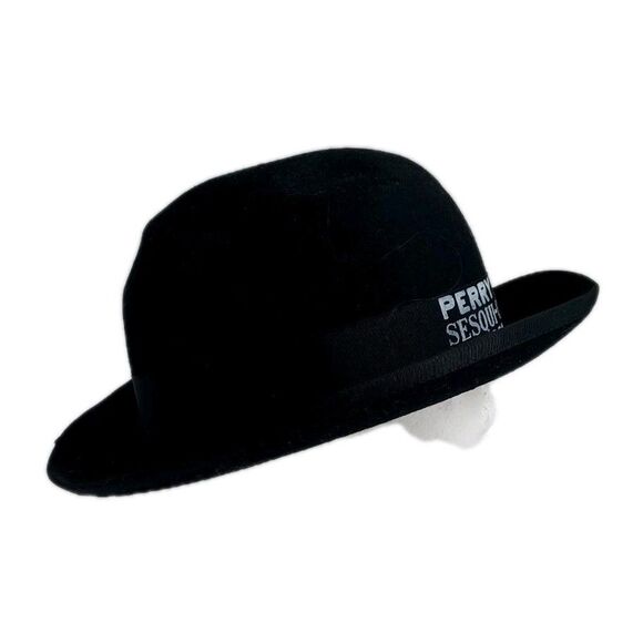 Vintage 1970 Perry Co. Sequi-Centennial  1820-1970 Black Wool Felt Hat - 7 3/8 - Picture 3 of 8